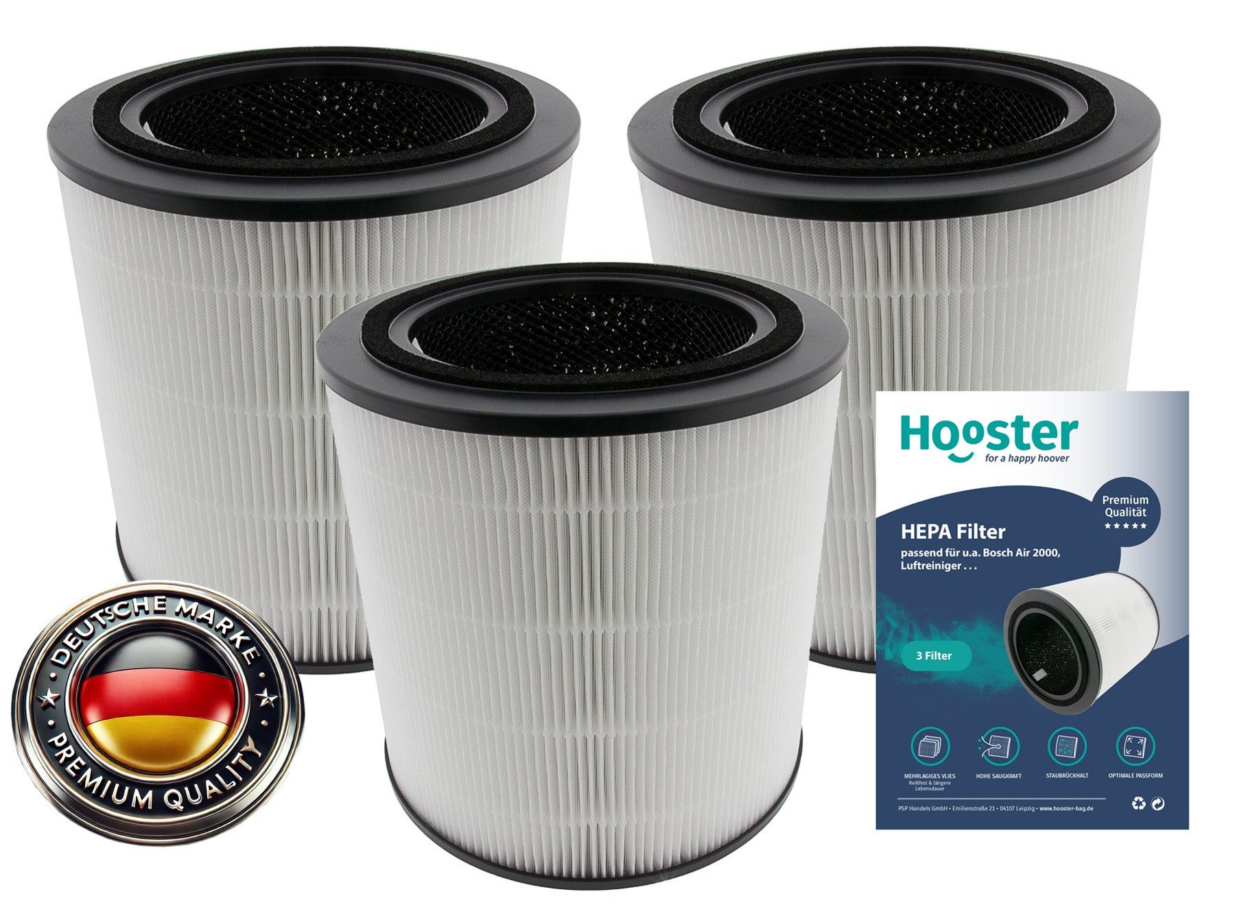 Luftfilter 3er Set Filter kompatibel mit Bosch Air 2000 Luftreiniger