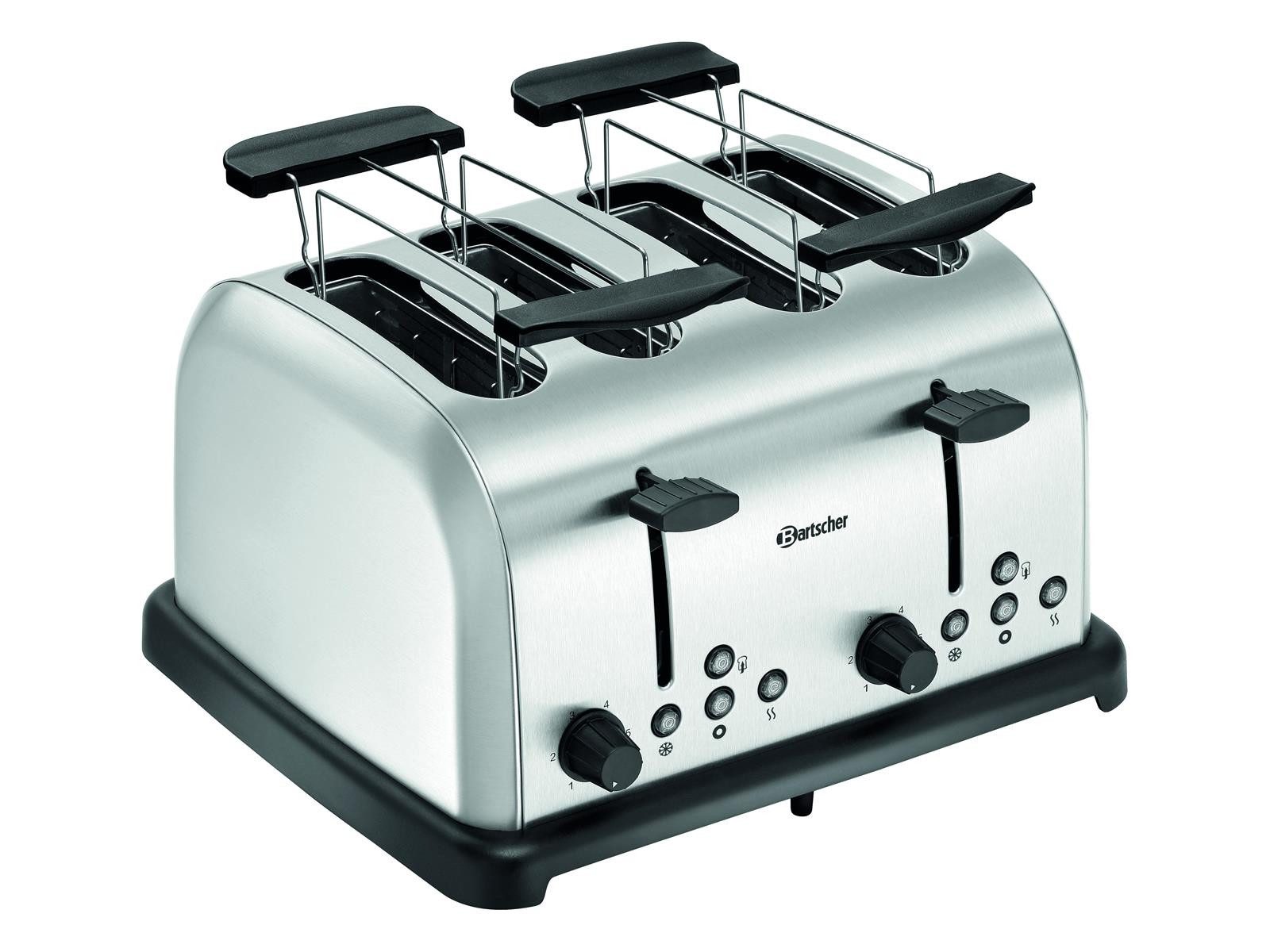 Toaster 4 Scheiben Toaster TBRB40, Edelstahl gebürstet, 100374