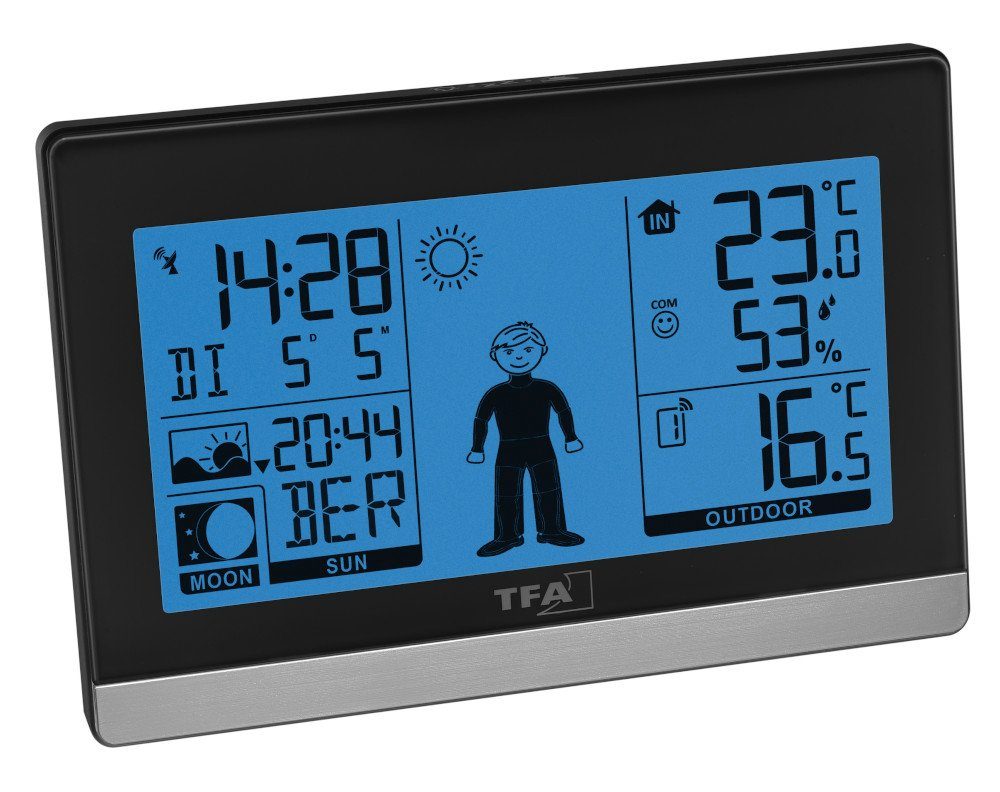 Funkwetterstation mit Außensender Weather Boy TFA 35.1159 Funkuhr digital