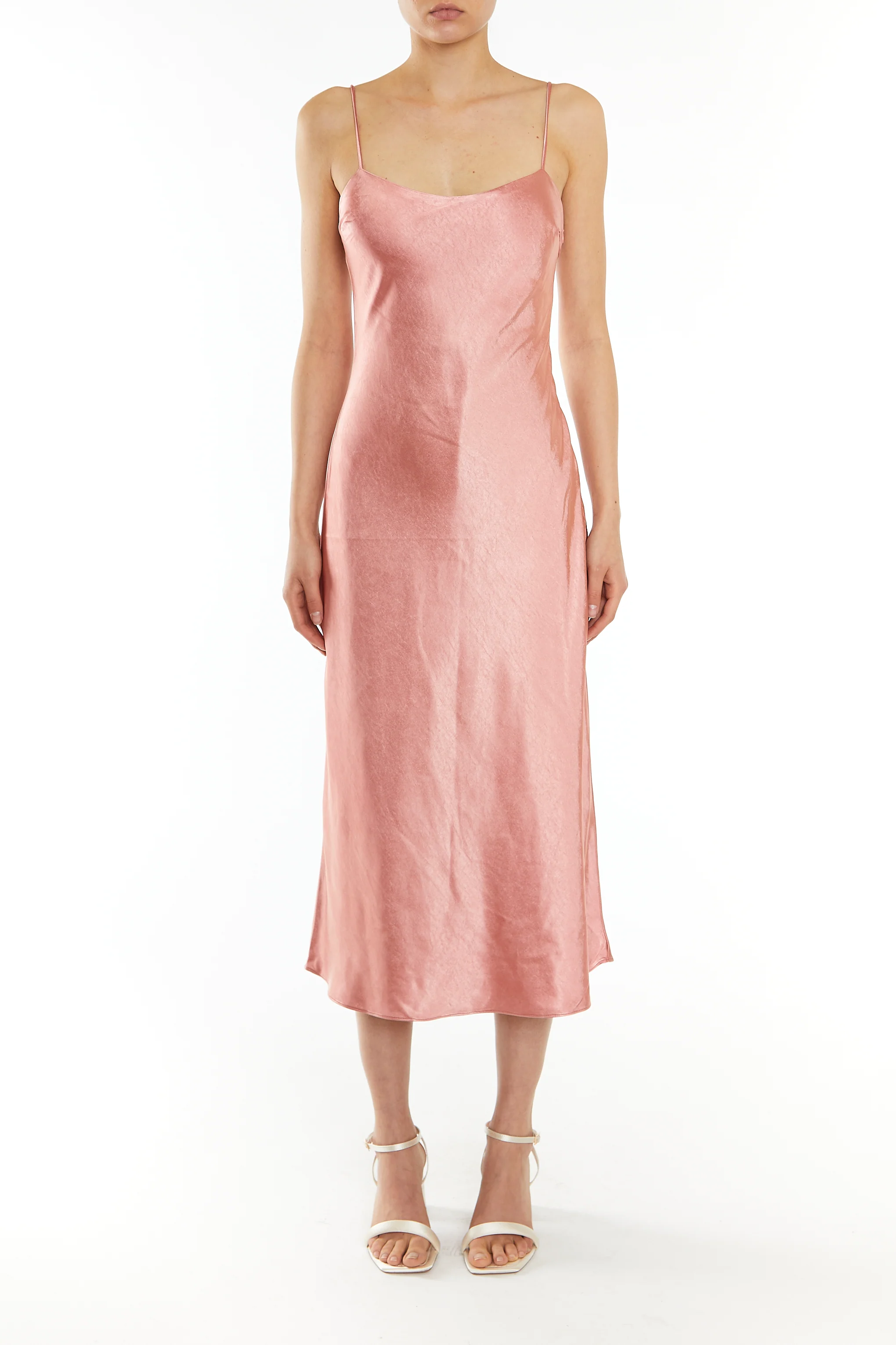 Delphine Dusty Peach Midi Slip Dress