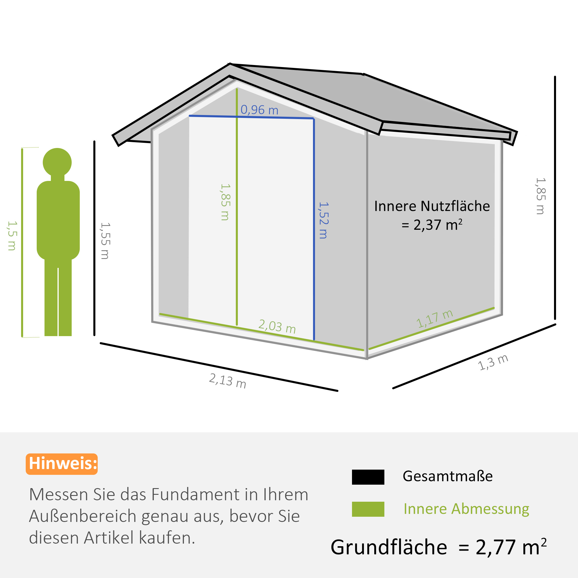Gereedschapschuur Tuinschuur Metaal kolengrijs