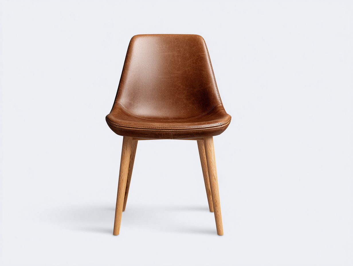 Esszimmerstühle Kunstleder Holz 51x58x85 cm Braun Naturholz - Für Esszimmer Küche - Gepolsterter Sitz Ergonomische Rückenlehne - Modernes Design
