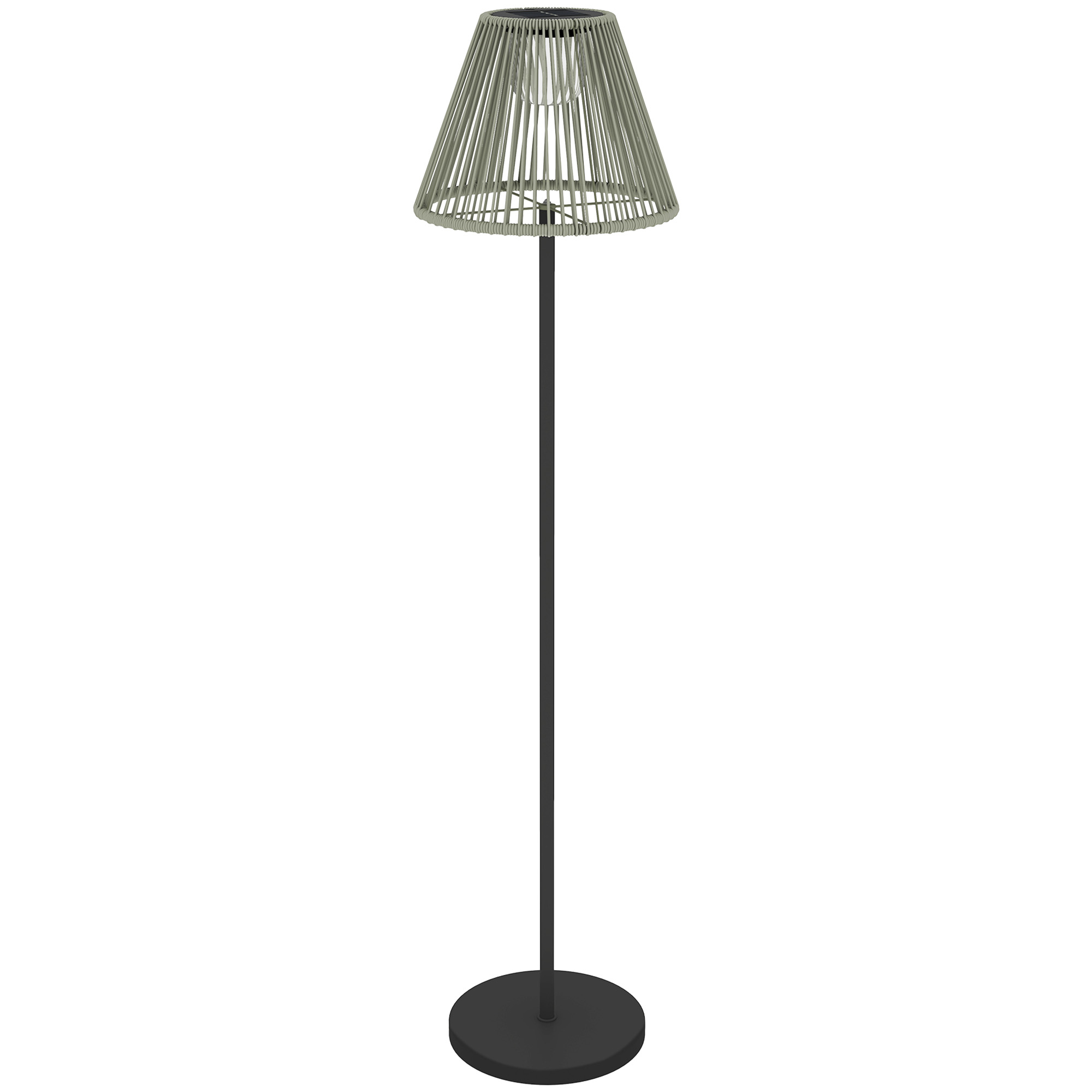 Outsunny Solar Stehlampe Rattan Solarlampen mit Lichtsensor 25 LED-Lichte Solarleuchte im Boho-Stil Ø33 x 135 cm