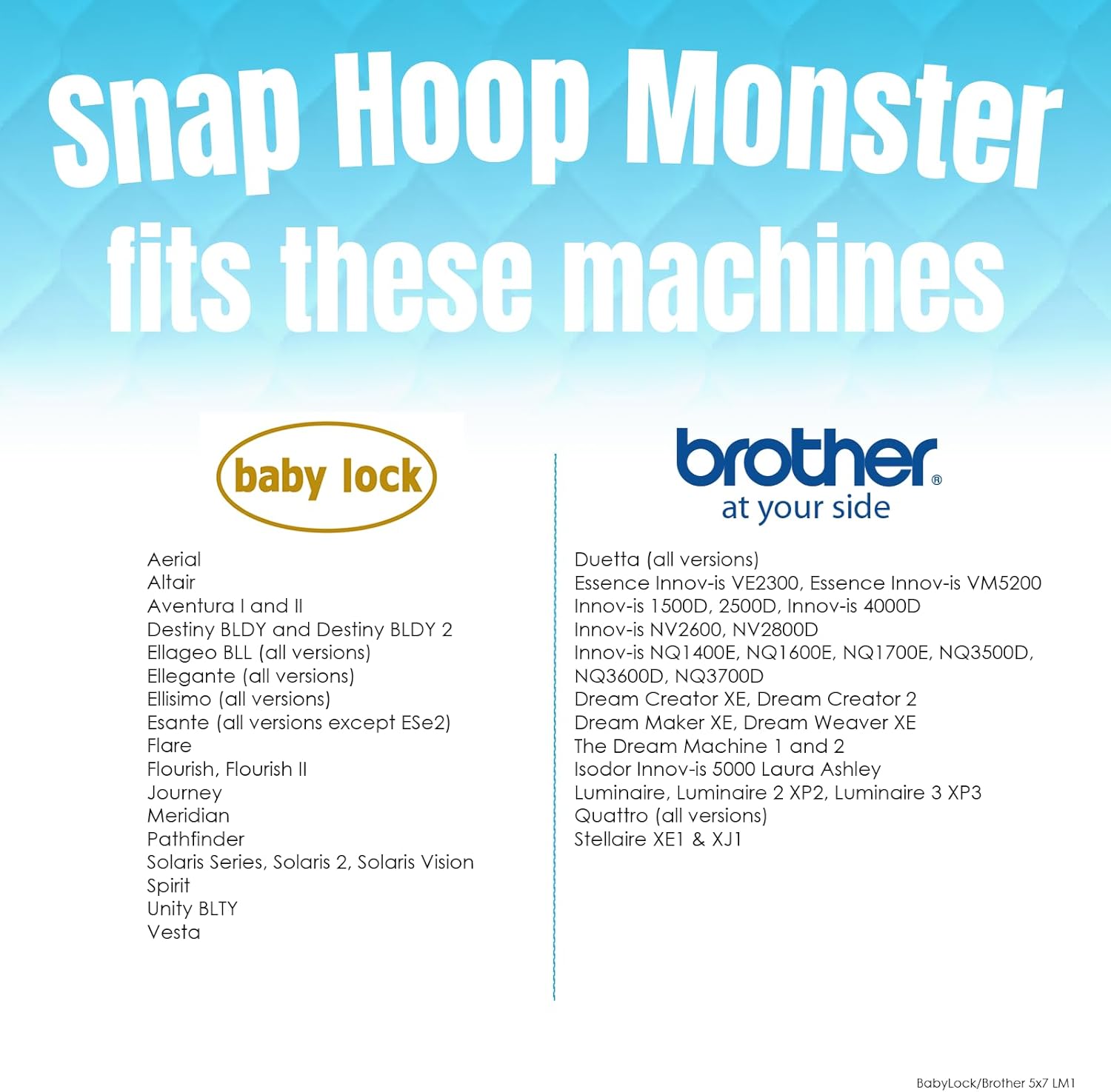dime DESIGNS Snap Hoop Monster Magnetic Embroidery Hoop 5&prime;&prime;x7&prime;&prime; for Baby Lock/Brother Machines &ndash; Ideal for Heavy Fabrics
