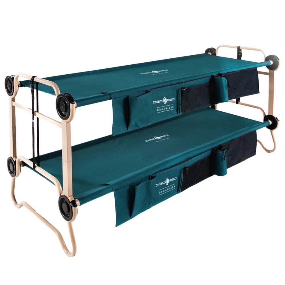 Disc-O-Bed Large Cam-O-Bunk Double Cot with Storage Organizers, Green