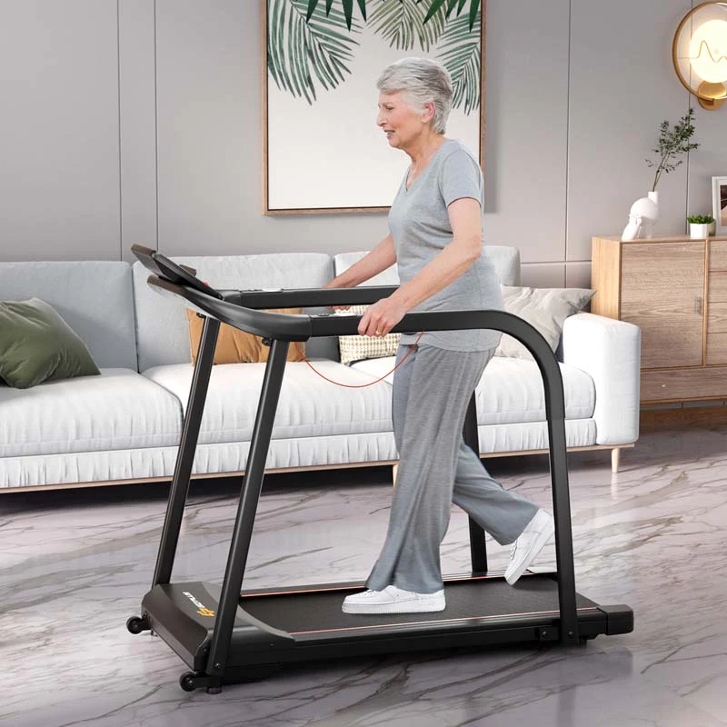 2.5 HP Walking Treadmill for Senior with Long Handrail, 300 lbs Capacity, Recovery Fitness Exercise Machine for Home with Pulse Sensors