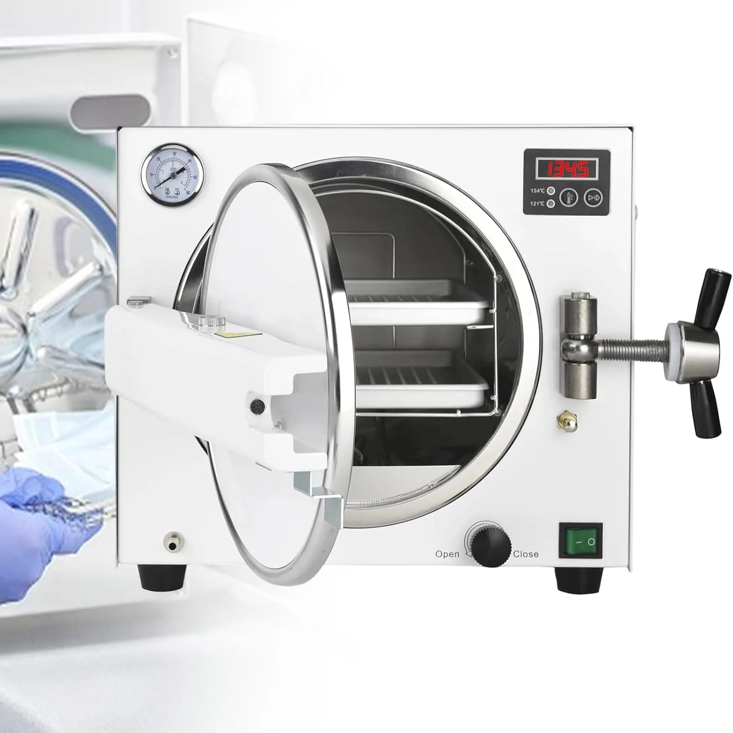 Autoklav-Dampfsterilisator, 18l Hochdruck-Hochtemperatur-Dampf-Autoklav Digitalanzeige Vakuum Edelstahl, Dampfsterilisator Autoklavmaschine