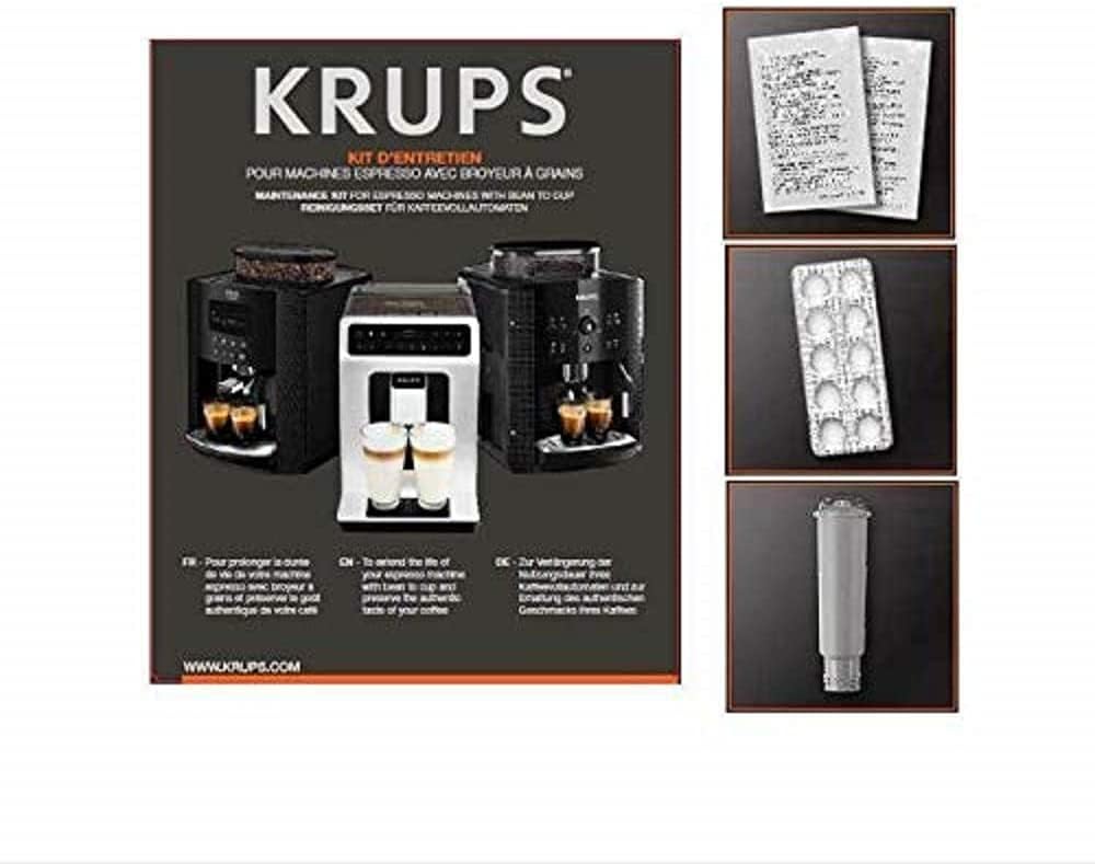 Krups Essential Kaffeevollautomat mit Milchschlauch, 2-Tassen-Funktion, LCD-Display, Einfache Reinigung, Kaffeemaschine, TÜV-Siegel, Schwarz, EA816031