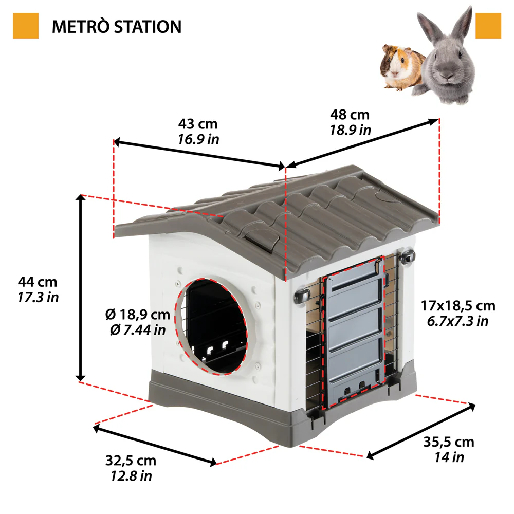Casetta per Roditori Metrò Station – Facile da Montare, Ecosostenibile, Ideale per Percorsi Modulari