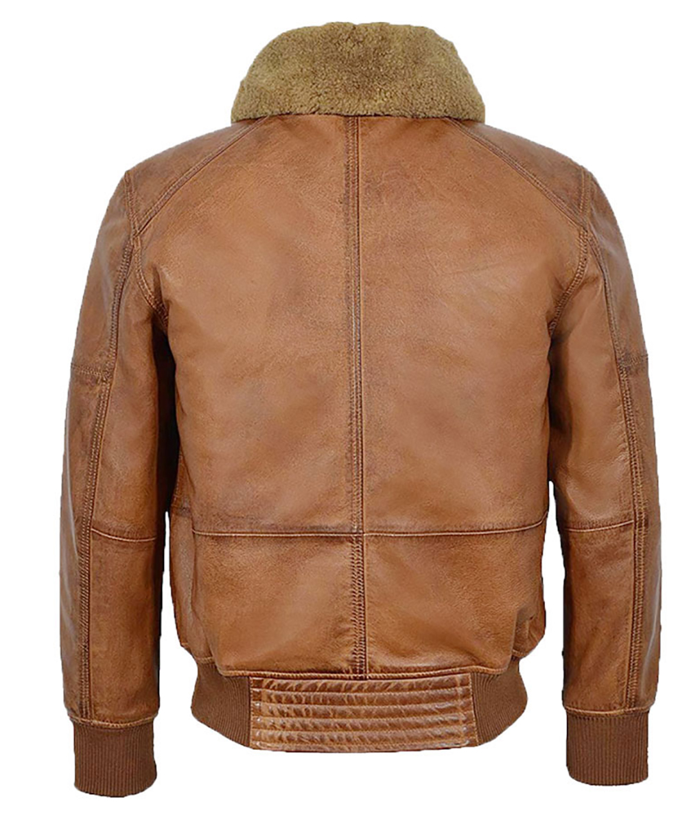 Mens Brown Aviator Bomber jacket
