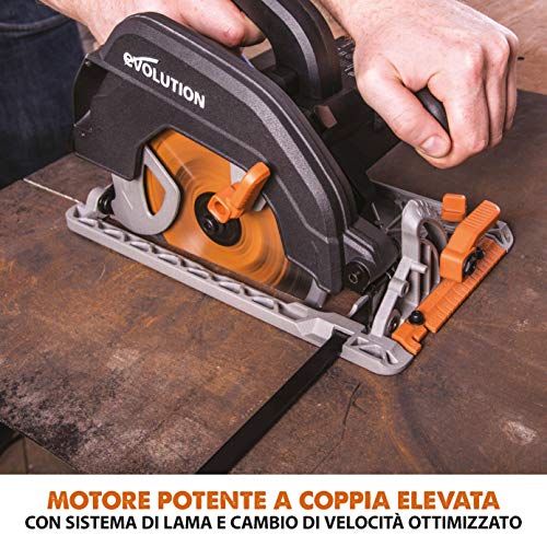 Evolution Power Tools   R185CCSX Sega Circolare Multi Materiale 185 mm Compatibile con Binario Guida (Pacchetto Abbinato con Binario da 1020 mm Incluso), 230 V : Amazon.it: Fai da te