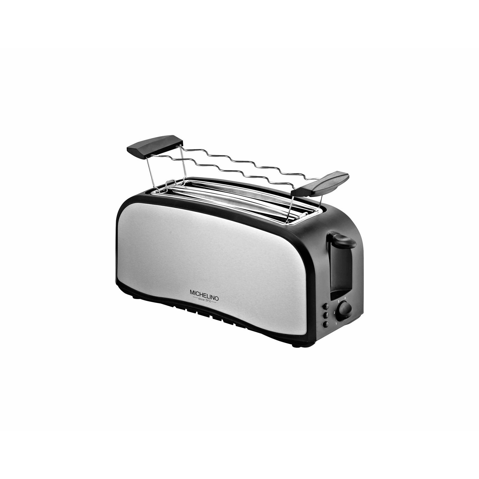 Toaster 4 Scheiben Toaster satinierter Edelstahl
