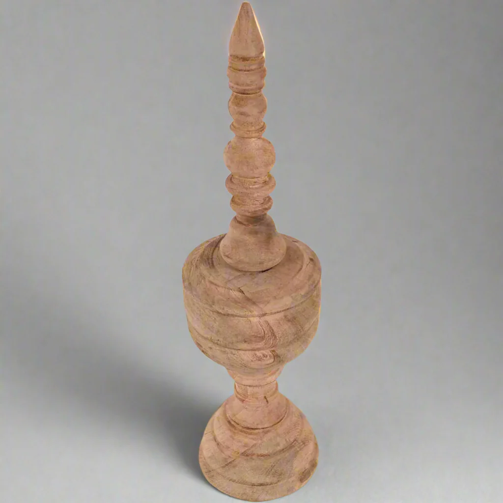 Hand-Carved Wooden Finial Sculpture �C Timeless Elegance & Artistic Craftsmanship
