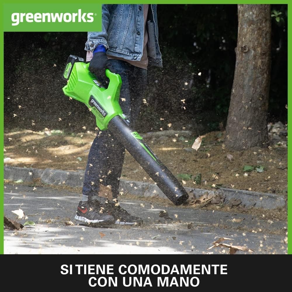 Greenworks 48V (2x24V) Selbstfahrender Akku Rasenmher f��r groe Flchen bis zu 480m, 46cm Schnittbreite, 55L Sack PLUS zwei 4Ah-Akkus und Doppelladegert GD24X2LM46SPK4X
