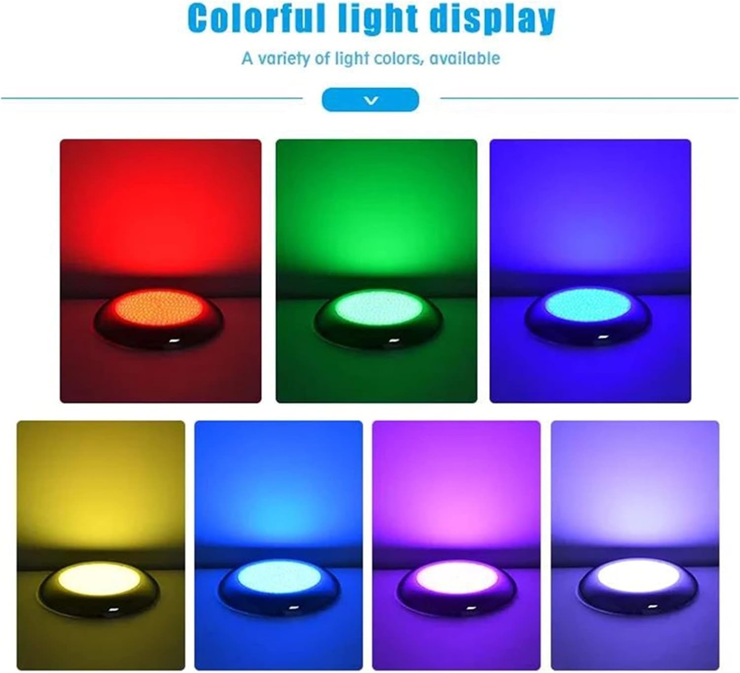 Edelstahl-LED-Schwimmbadleuchte, harzgefüllte Unterwasserteichbeleuchtung, RGB, mehrfarbig, mit Fernbedienung Eine AtmosphäRe Schaffen(Cold White,45W)