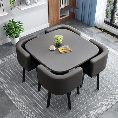 Set da pranzo compatto con tavolo pieghevole regolabile per 4 tavoli da cucina rotondi e quadrati salvaspazio con sedie, comodino versatile per casa e ufficio