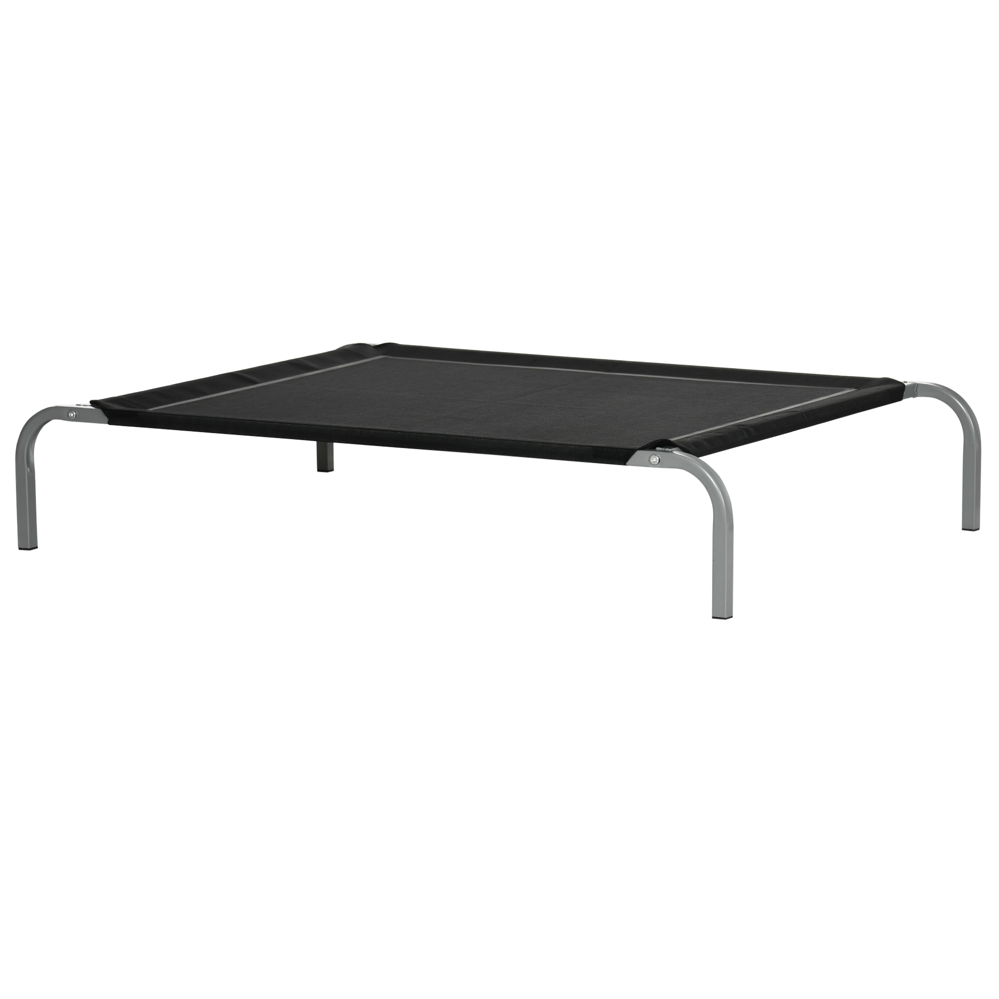 PawHut Hundebett Katzenbett XL Liegeplatz auf Stelzen Campingbett 110 x 75 x 20 cm Textilene Mikroperforation Schwarz