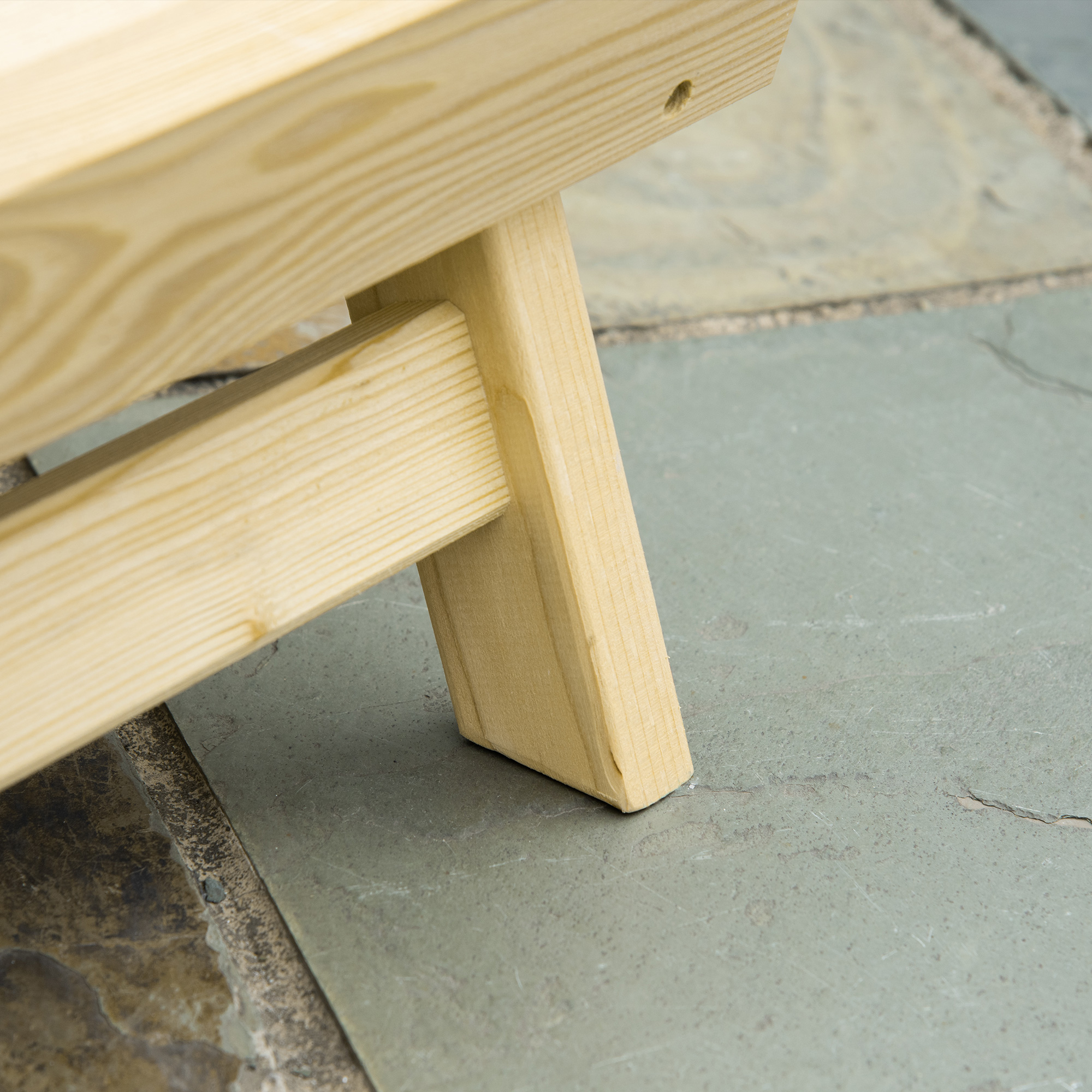 Adirondack Tuinstoel met Voetensteun Opvouwbaar Ligstoel Buitenmeubilair Grenenhout Natuur 78 x 140 x 94 cm