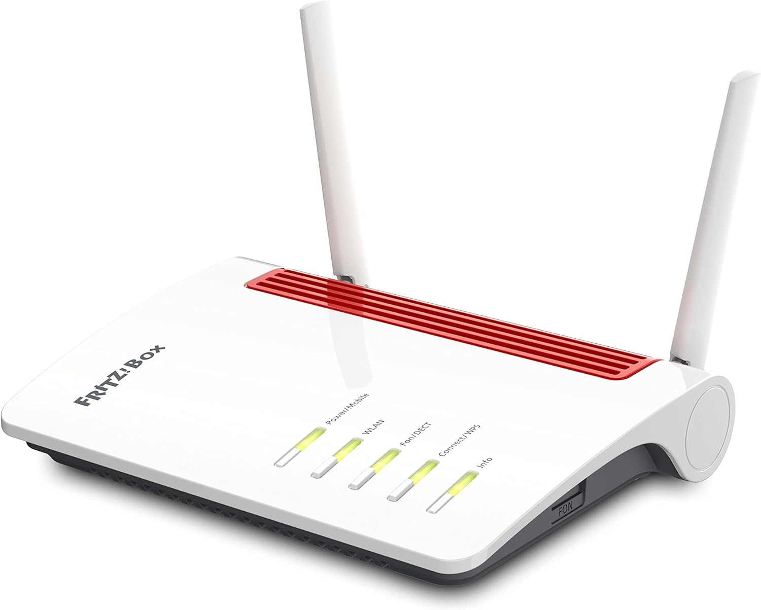 FRITZ!Box 6850 5G (Mobilfunk-Internet bis zu 1.300 MBit/s, WLAN AC+N bis 866 MBit/s (5 GHz) & 400 MBit/s (2,4 GHz), 4 x Gigabit-LAN, DECT-Basis, USB 3.0, geeignet für Deutschland)