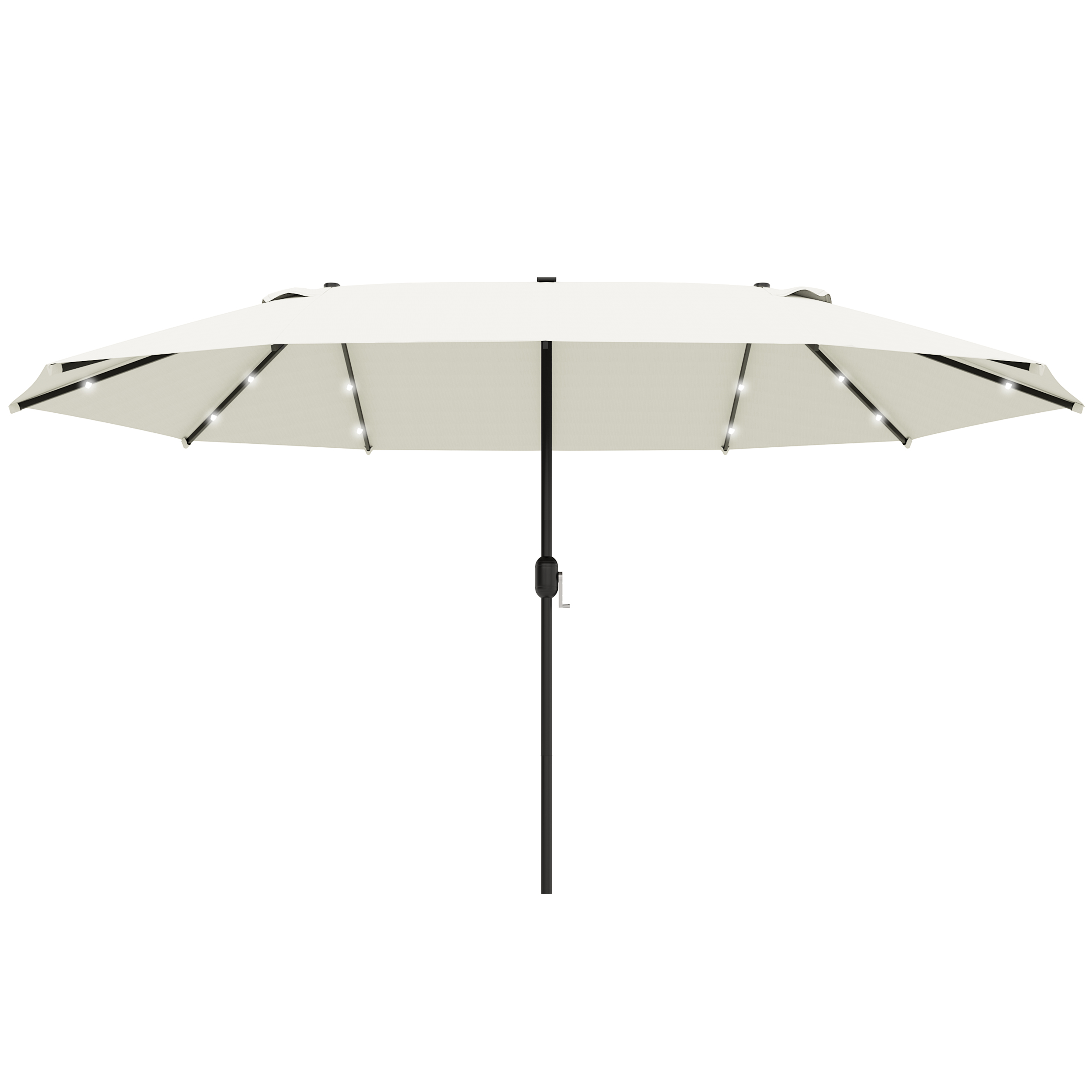 Outsunny Sonnenschirm Oval Cremeweiß 440 x 256 cm