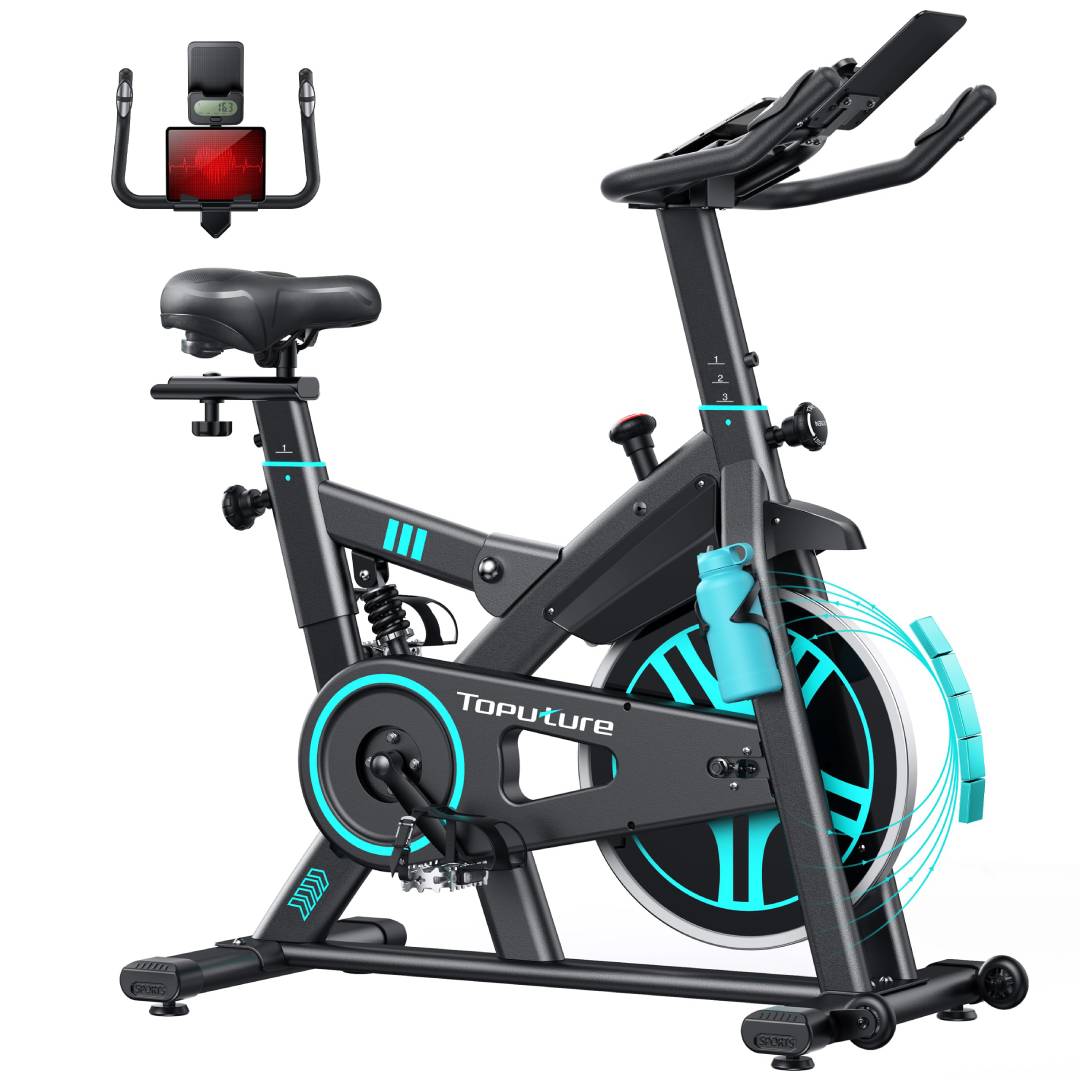 Heimtrainer Fahrrad mit Magnetwiderstand 15 kg Schwungrad App-Kompatibilität Herzfrequenzmessung LCD-Display bis 160 kg