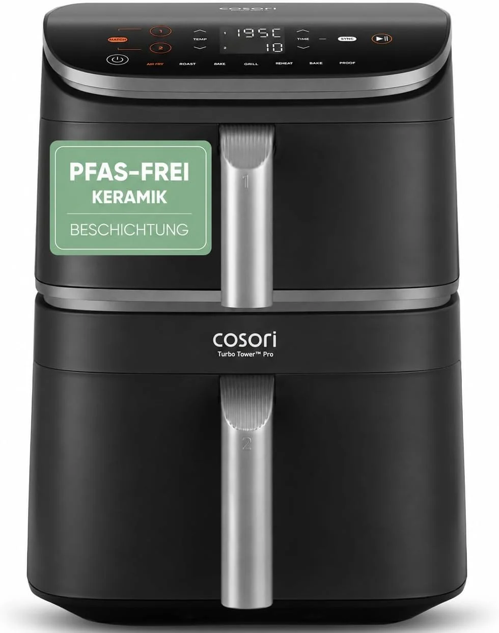 Cosori Airfryer, 10,8L Dual Blaze Tech, Turbo Tower Pro
