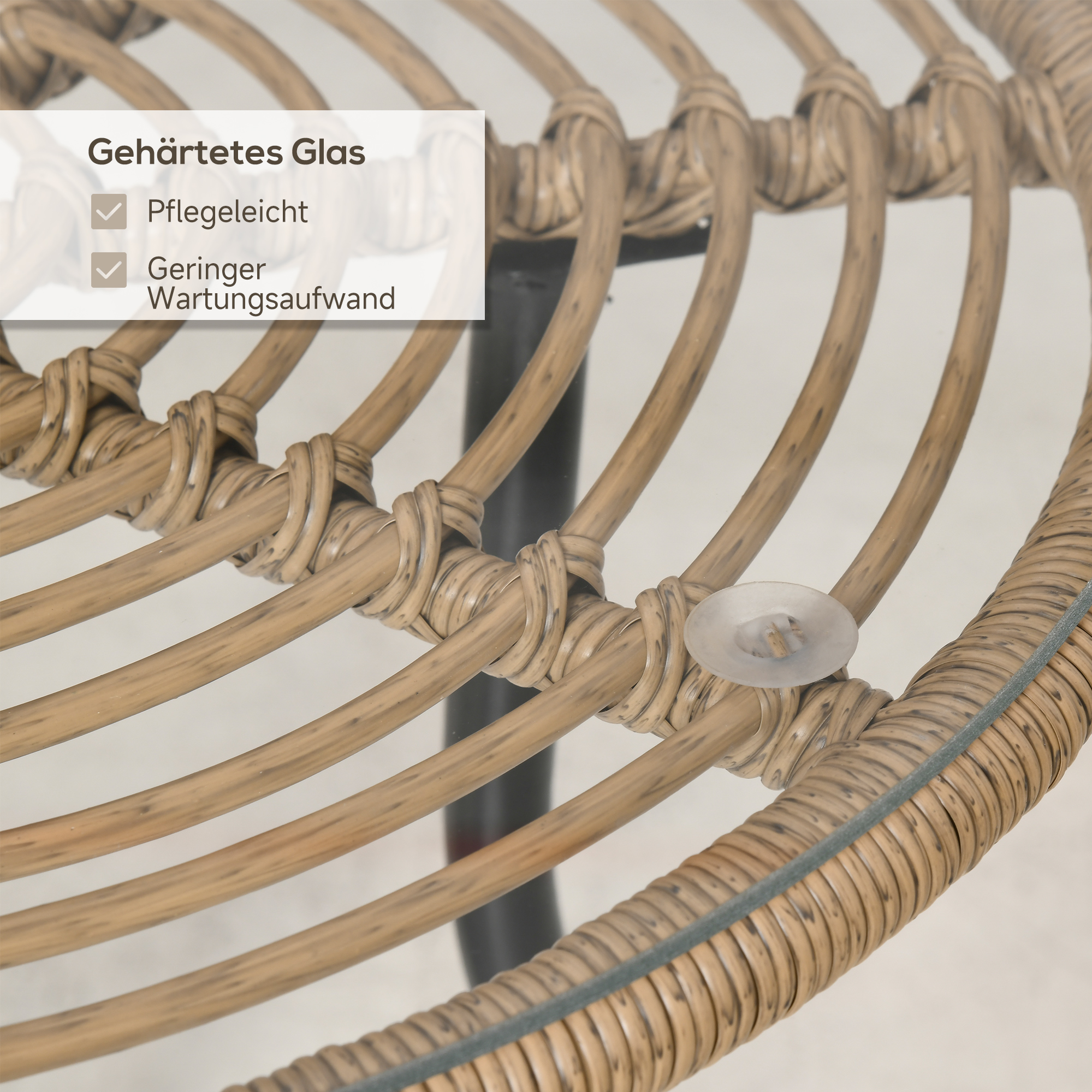 Outsunny 5-delige Polyrattan tuinmeubelset, eettafel met 4 stoelen, tuinmeubel met bijzettafel, tuinset, buiten, metaal, naturel