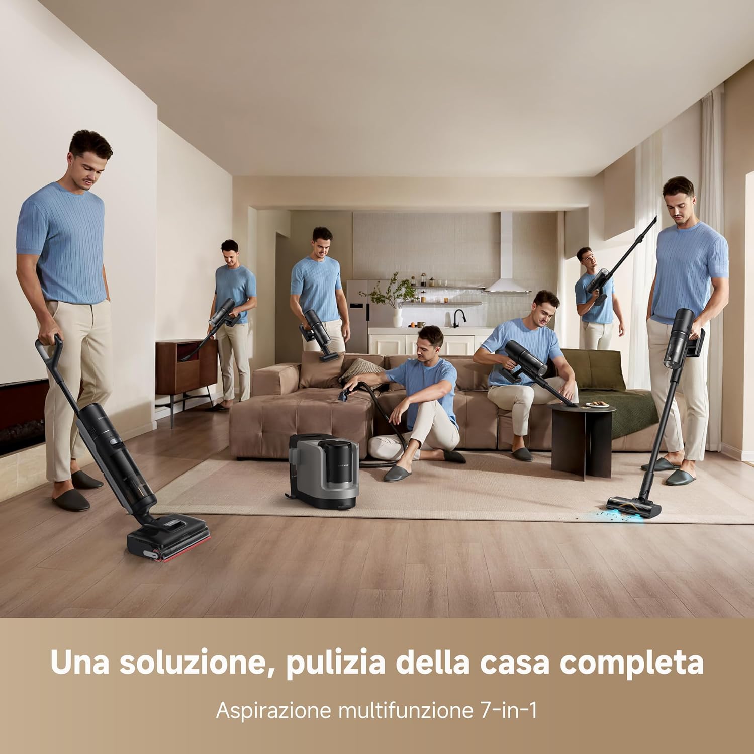 DREAME H15 Mix Aspirapolvere Lavapavimenti 7-In-1, Braccio Robotico IA, Pulizia Bordi su 3 Lati, Aspirazione 23.000 Pa, Dosaggio Intelligente, 0 Grovigli, Lavaggio Spazzola a 100 °C