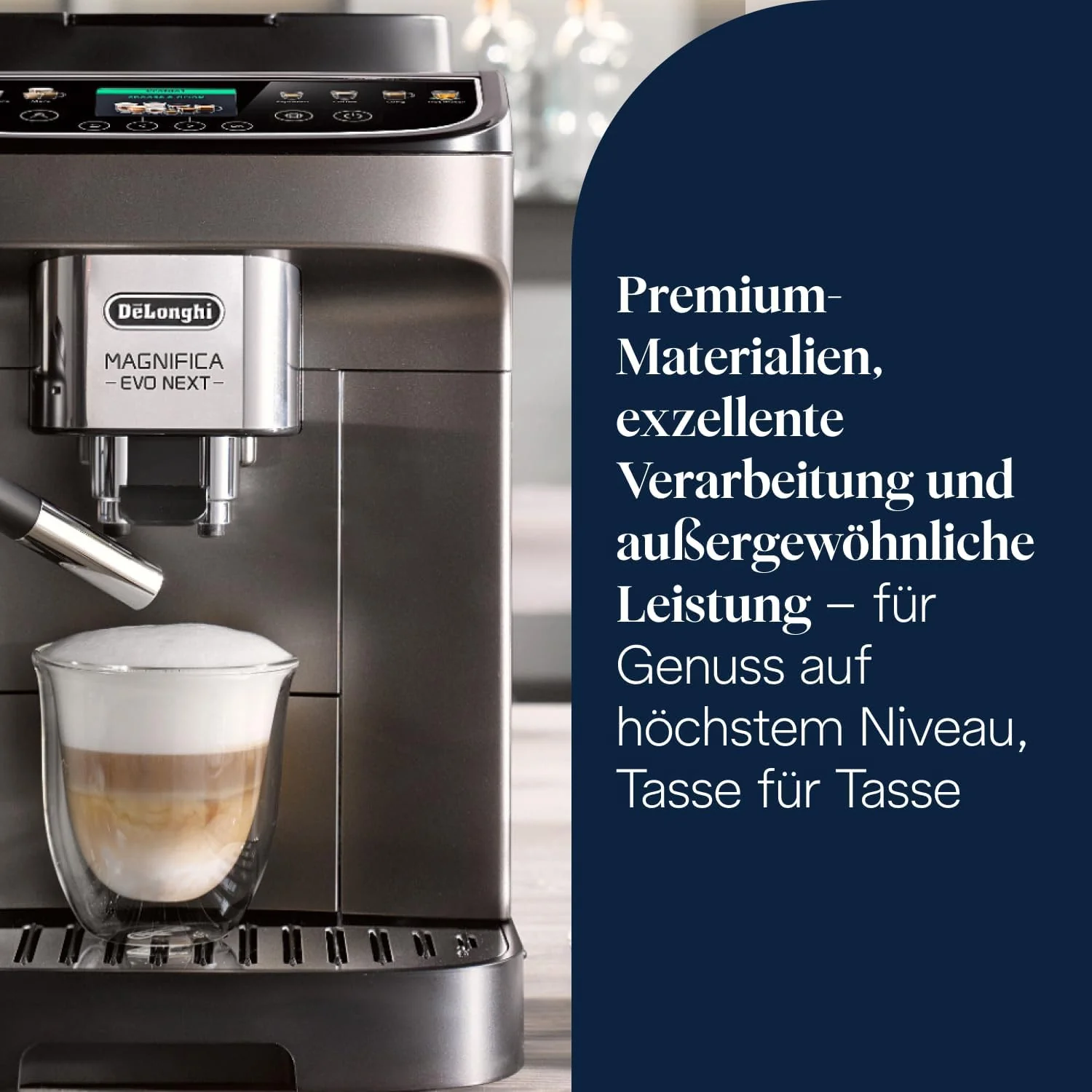 De'Longhi Magnifica Evo ECAM312.80.TB Kaffeevollautomat 1,8L – 13 Getränke, LatteCrema, Touch, Titan Schwarz