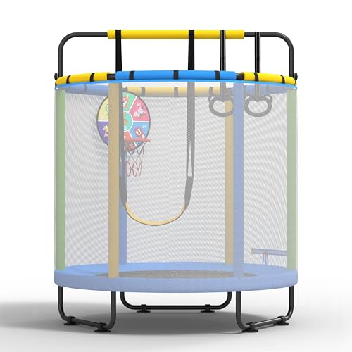 CZCPARY Trampolino per bambini da 3 a 8 anni, adatto per bambini da 3 a 8 anni, adatto per interni ed esterni, con rete di sicurezza, altalena, peso 1,45 x 1,7 m, peso 50 kg : Amazon.it: Sport e tempo libero