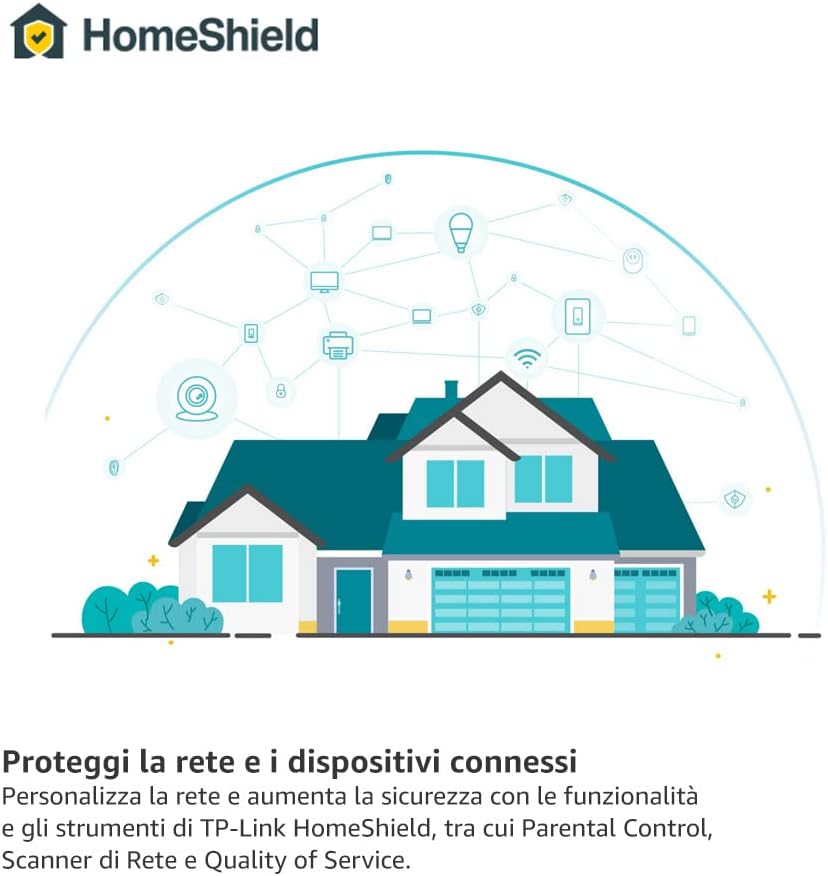 TP-Link Deco XE75 (3-pack) Mesh Router AXE5400 Wi-Fi 6E Tri-Band, Per Tutta La Casa, Porta Gigabit, 802.11ax 6 GHz, AI-Driven, TP-Link HomeShield, MU-MIMO, OFDMA