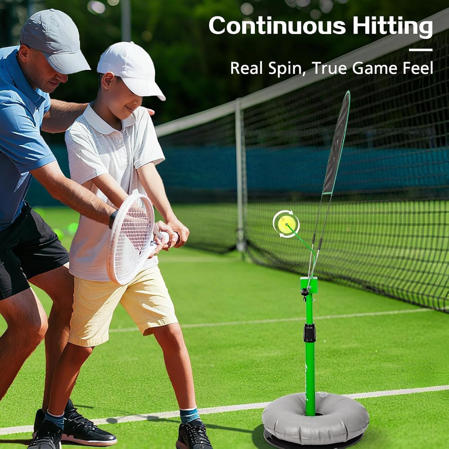 Tragbarer Tennisschwung-Trainer mit verstellbarer Höhe und Winkel für Topspin-Übungen
