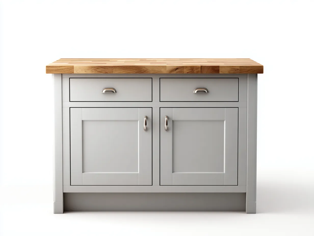 Sideboards-Holzwerkstoff-Massivholz-105x45x90 cm-Grau-Natur-Landhausstil