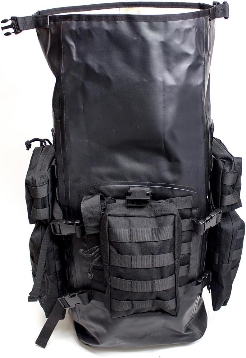 Mission Darkness Dry Shield Faraday Rucksack 40 Liter Fassungsvermögen // Wasserdichte taktische Tasche mit abnehmbaren MOLLE-Taschen, signalblockierendem Anti-Hacking-EMP-Schild für Elektronik