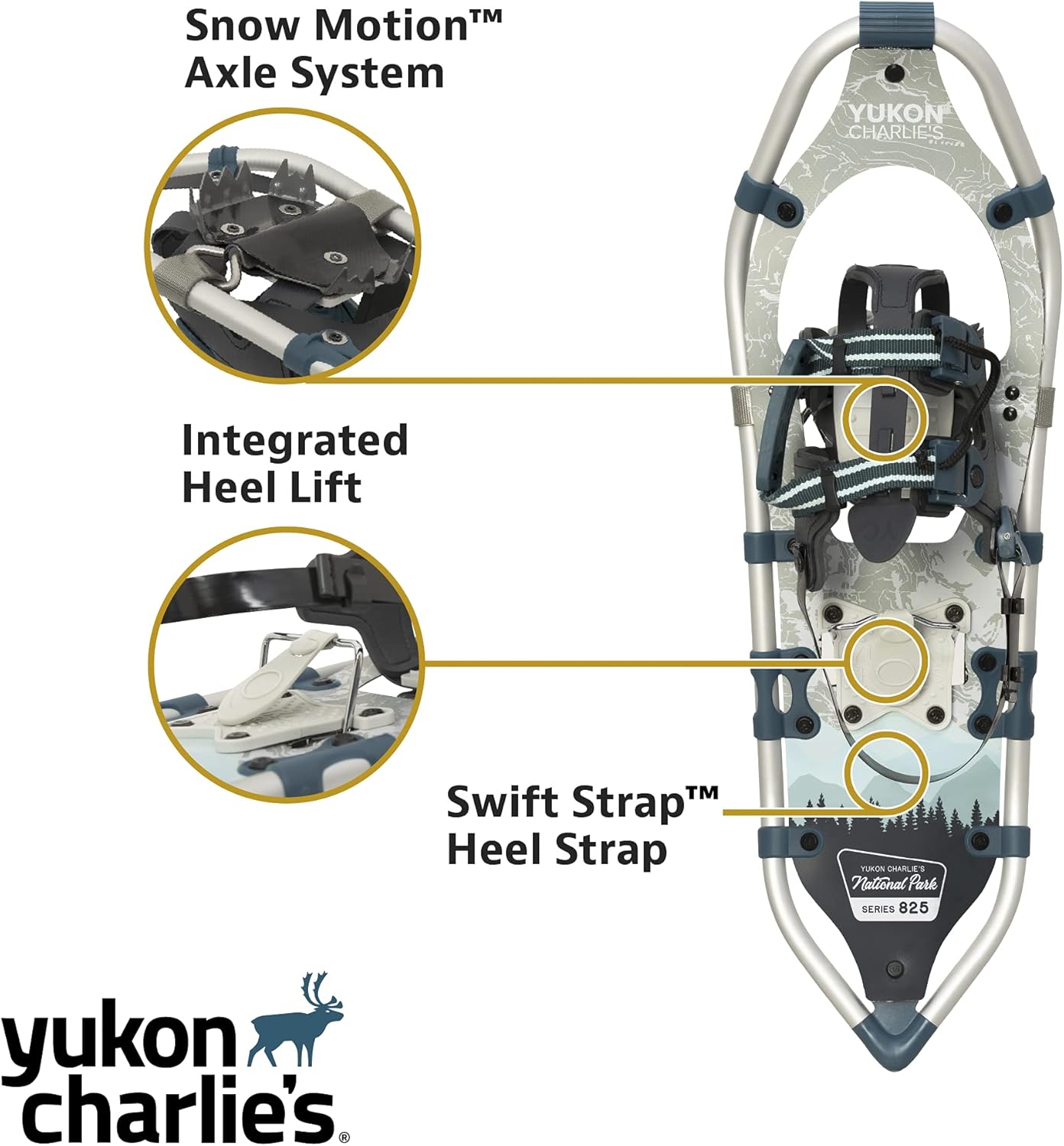 Yukon Charlies National Park Schneeschuh-Set aus Aluminium mit V-Rahmen