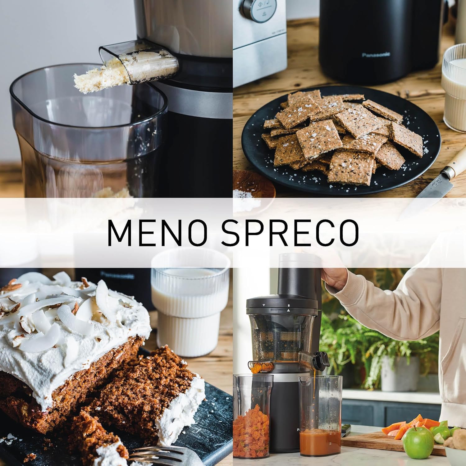 Panasonic Slow Juicer MJ-L700KXE, Estrattore Elettrico, Spremitura di Frutta e Verdura Intera, Apertura 75mm, Design Elegante e Sottile, Sicuro e Pratico, Nero