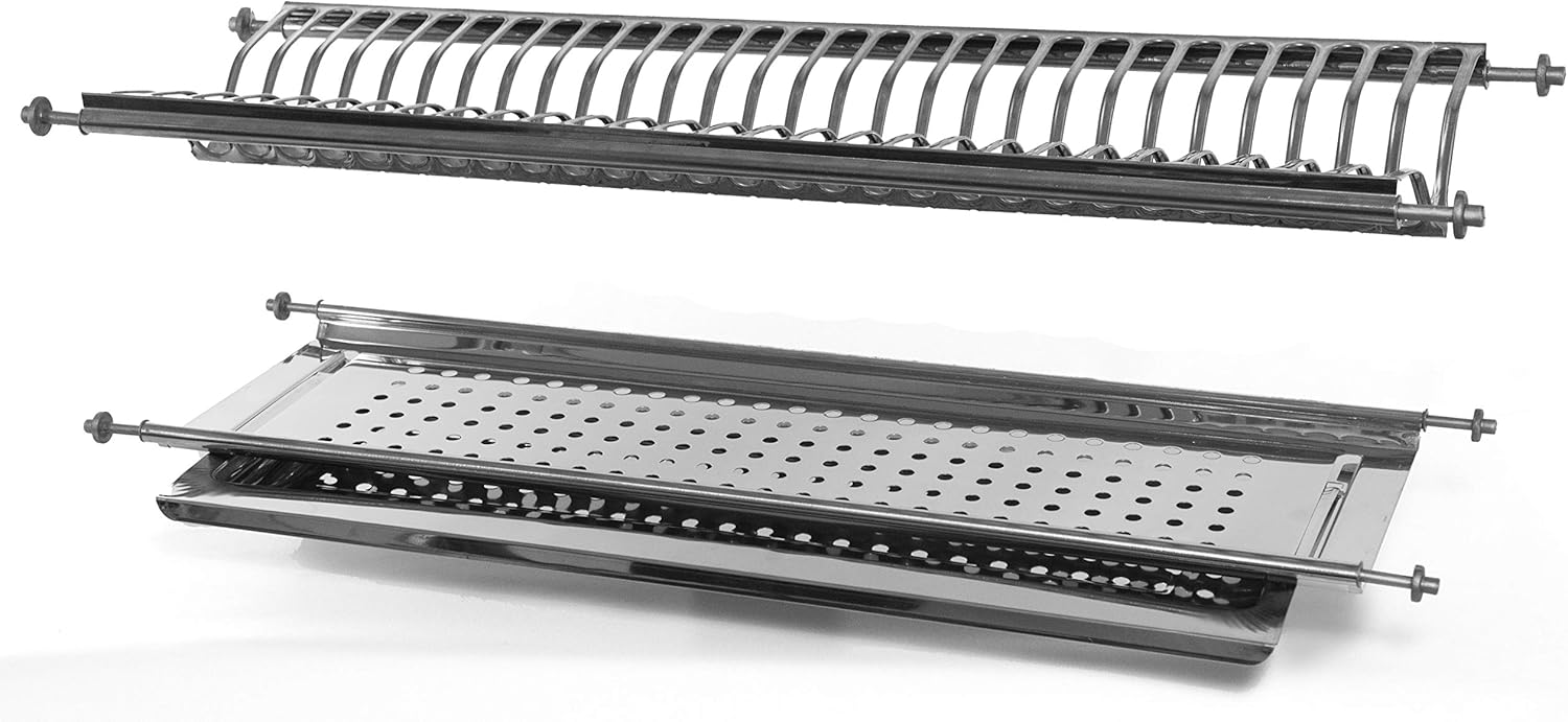 Scolapiatti ad incasso con attacco a molle da 76ml acciaio inox made in italy