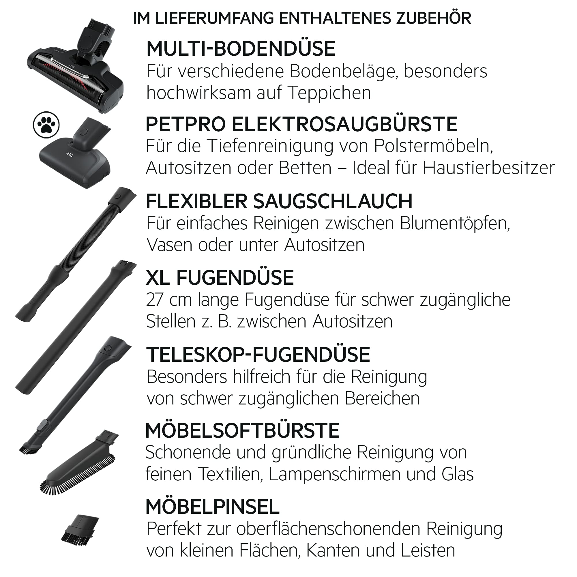 2in1 Akku-Staubsauger kabellos QX7-1-I360 mit bis zu 50 Min. Laufzeit, 21,6 V Akku und Zubehör