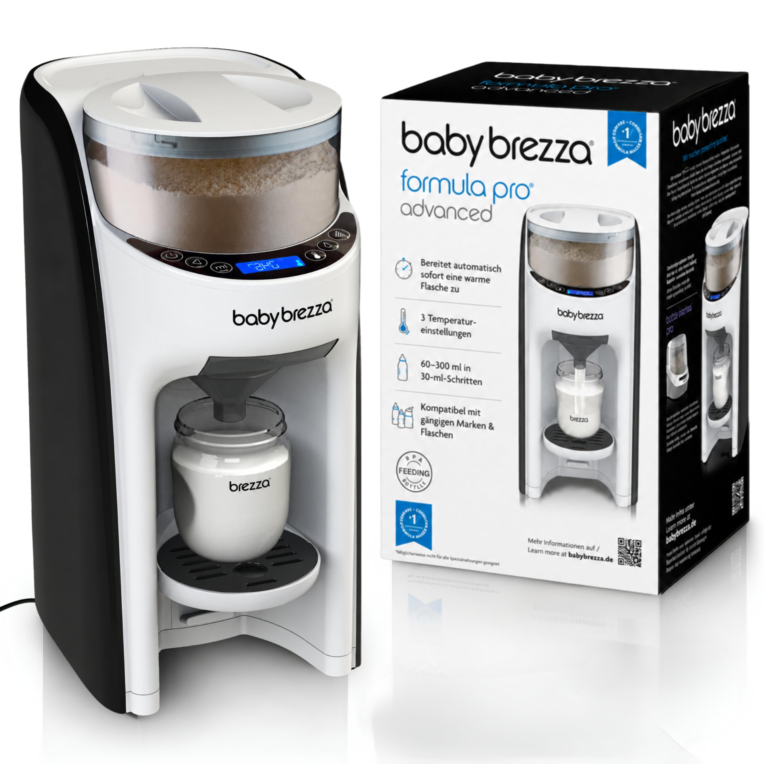 Baby Brezza Formula Pro Advanced automatischer Flaschenzubereiter mit Pulverdosierung und Warmwasserfunktion