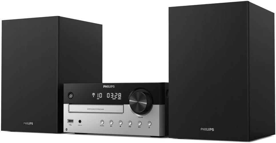 Philips TAM3505M2 Micro Hifi System with Bluetooth, CD Player, USB, FM Radio and DAB Auracast, 85% PCR Material, 2025, 20W / DAB