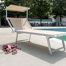 lettino tipo stabilimento balneare alluminio per spiaggia piscina giardino robusto