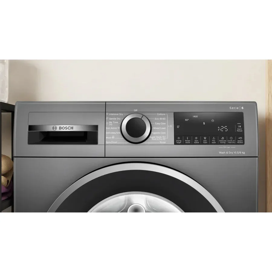 2025 Bosch WNG254R1GB Serie 6 Lavadora-secadora de libre instalación 10,5+6 kg 1400 rpm – Grafito