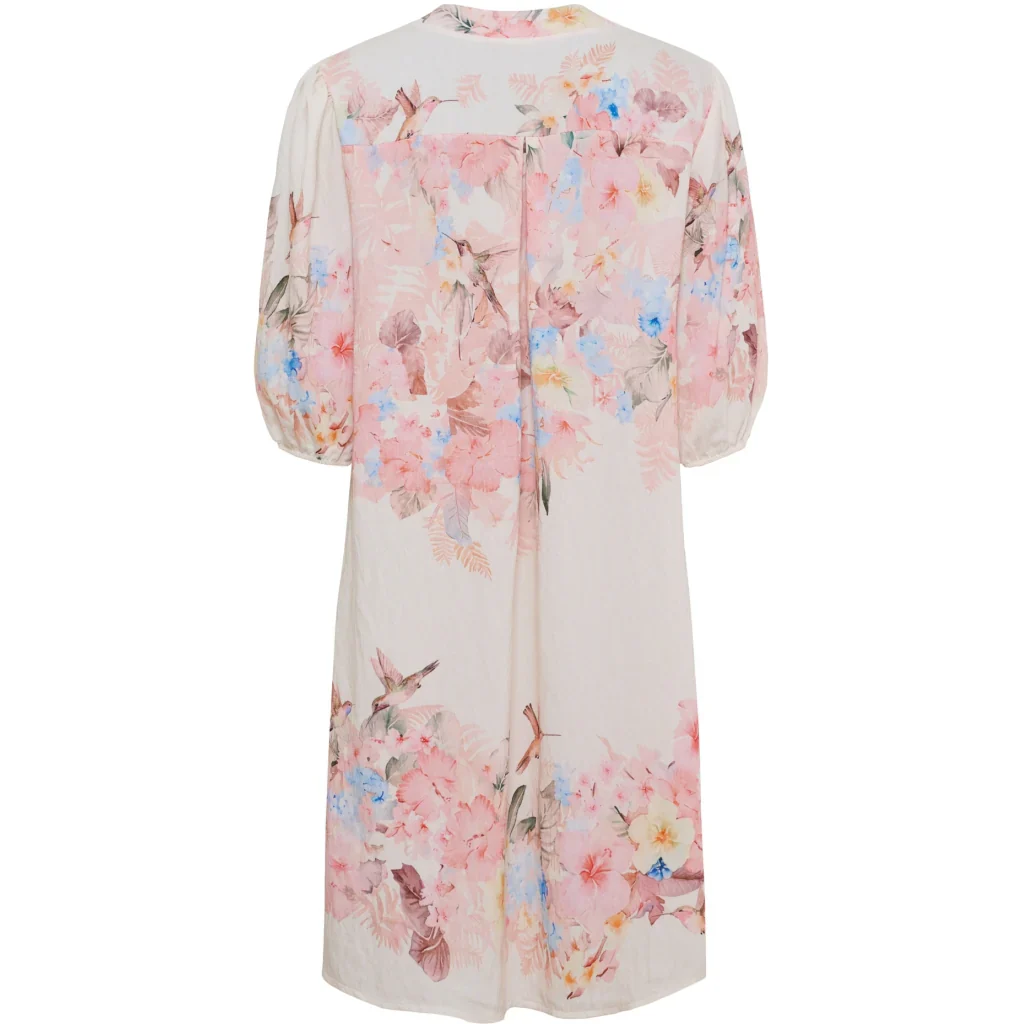 Floral Print Midi Dress �C Three-Quarter Sleeve | Women's Luxury Viscose Dress