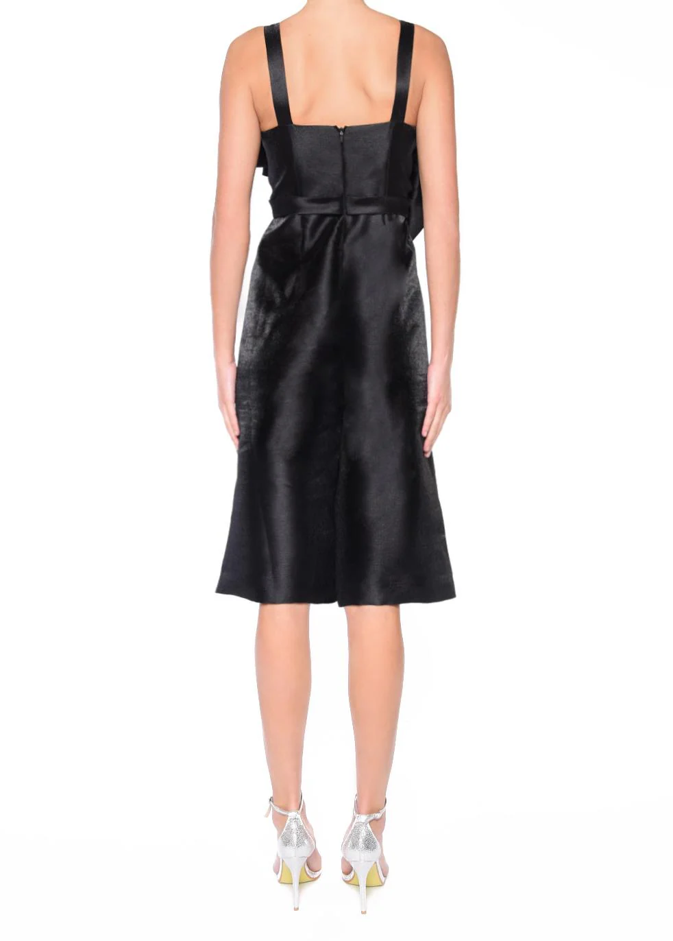 Simone Black Bow Cropped Jumpsuit