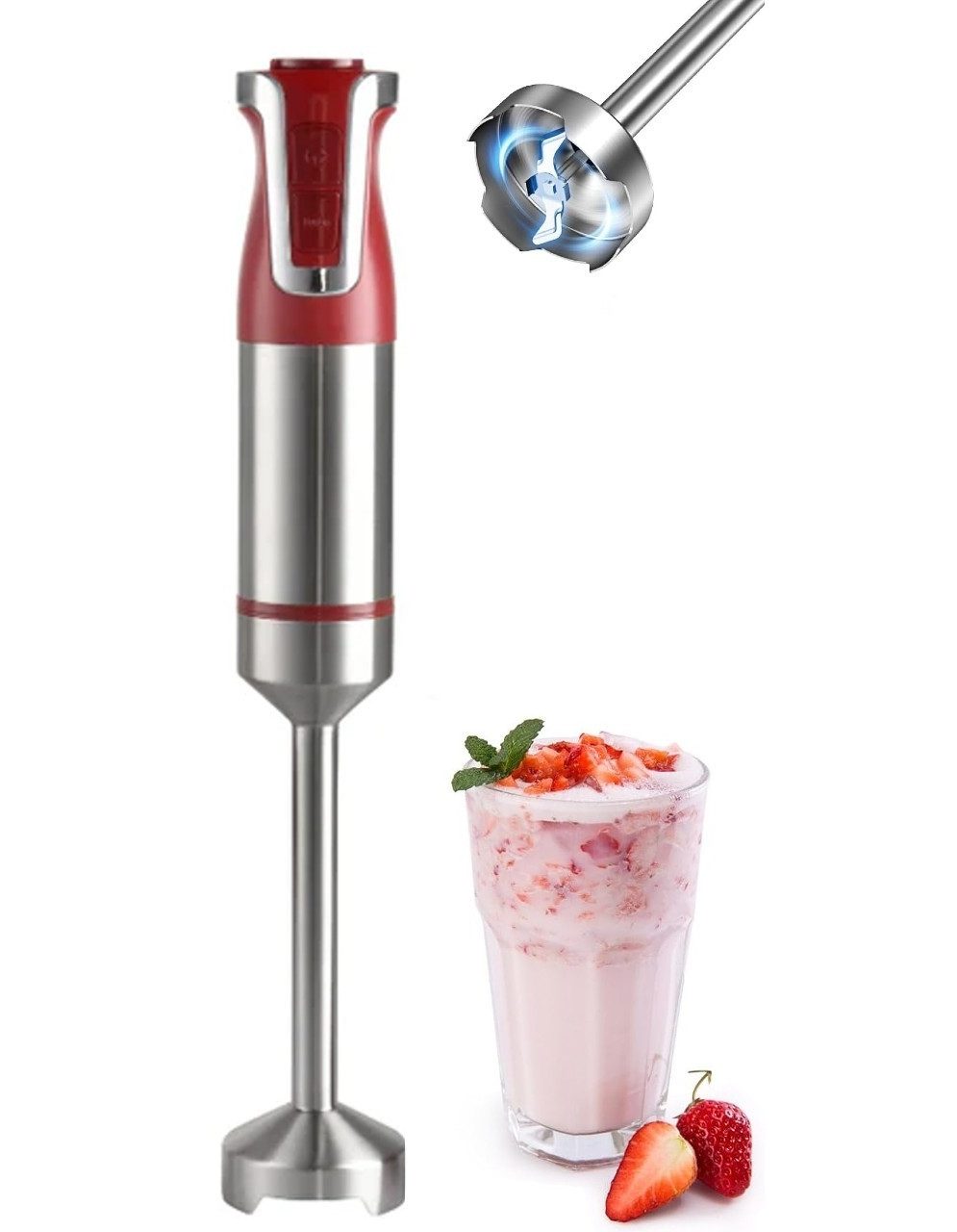Stabmixer Stabmixer Pürierstab Zerkleinerer Mixstab 800W rot Royalty Line