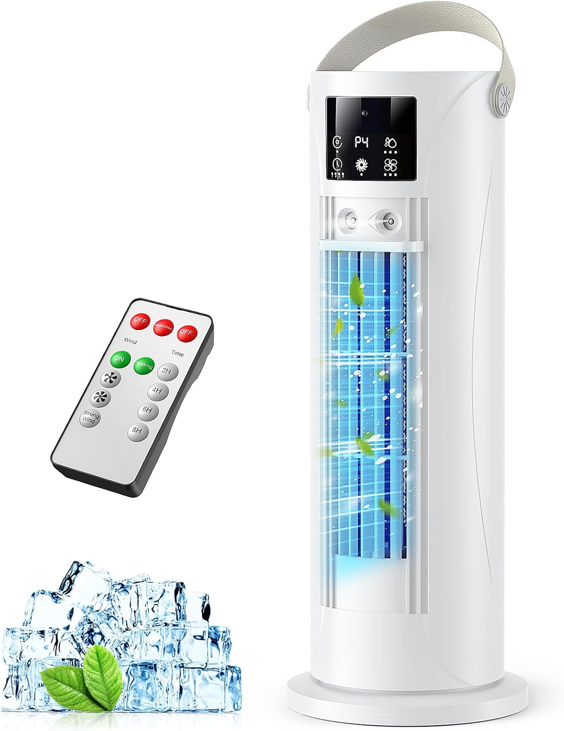 Mobile Klimaanlage – Mini Klimaanlage mit Kühl- und Befeuchtungsfunktion, Wassernebel-Technologie, 4 einstellbare Timer-Stufen, 120° schwenkbarer Luftauslass, für Zuhause, Büro, Schlafzimmer (Weiß)