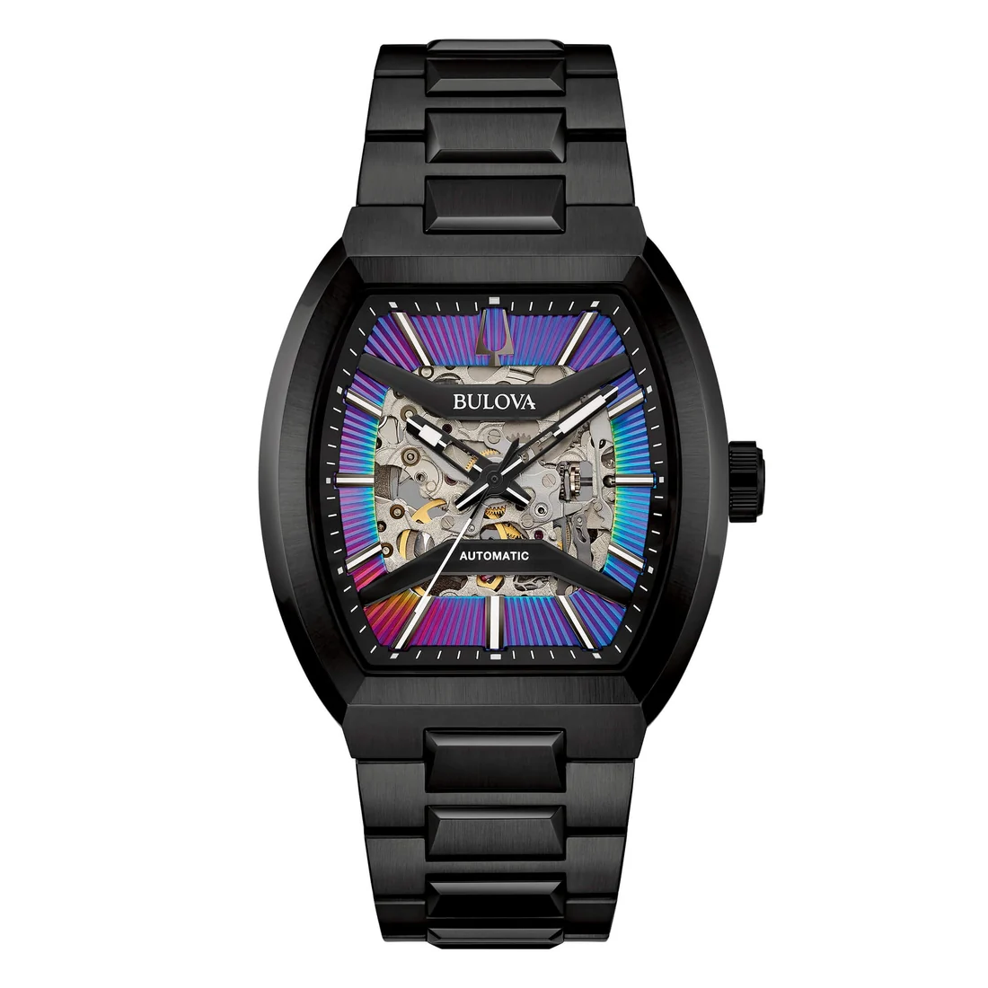 Orologio Bulova 98A320 Maquina tonneaux IP nero quadrante arcobaleno