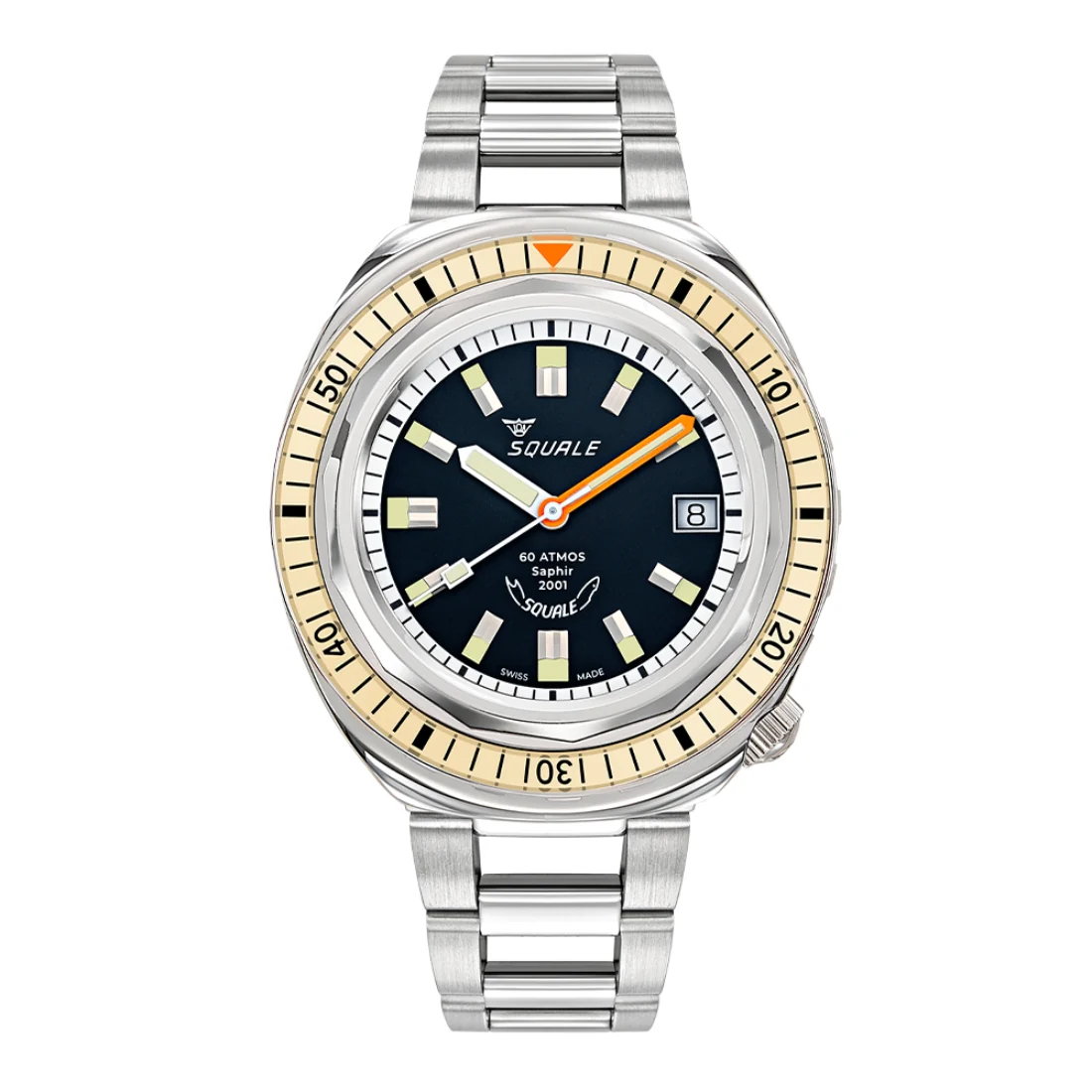 Orologio Squale 2001 nero ghiera sand Wr 600mt 2001BEBK.AC