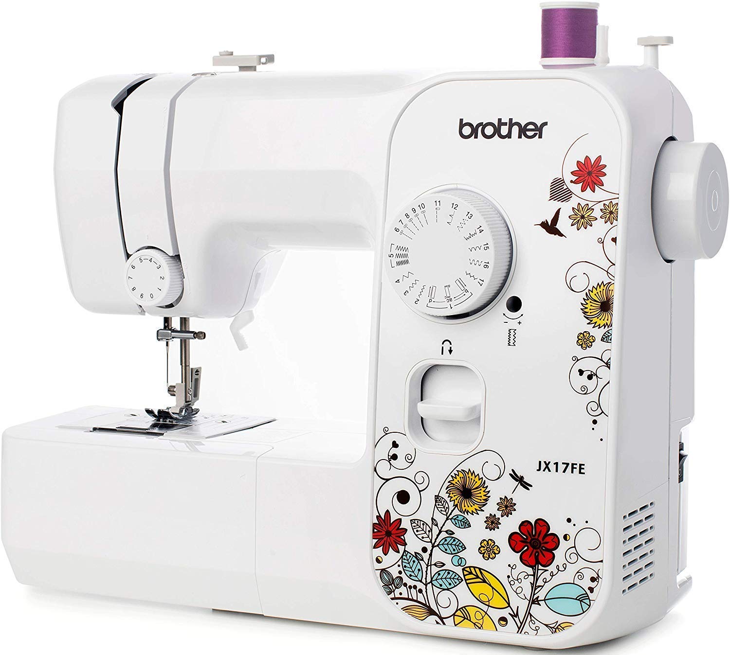 Brother JX17FE Nähmaschine für Anfänger 17 Nähprogramme Freiarm Jeans Reparaturen automatischer Einfädler