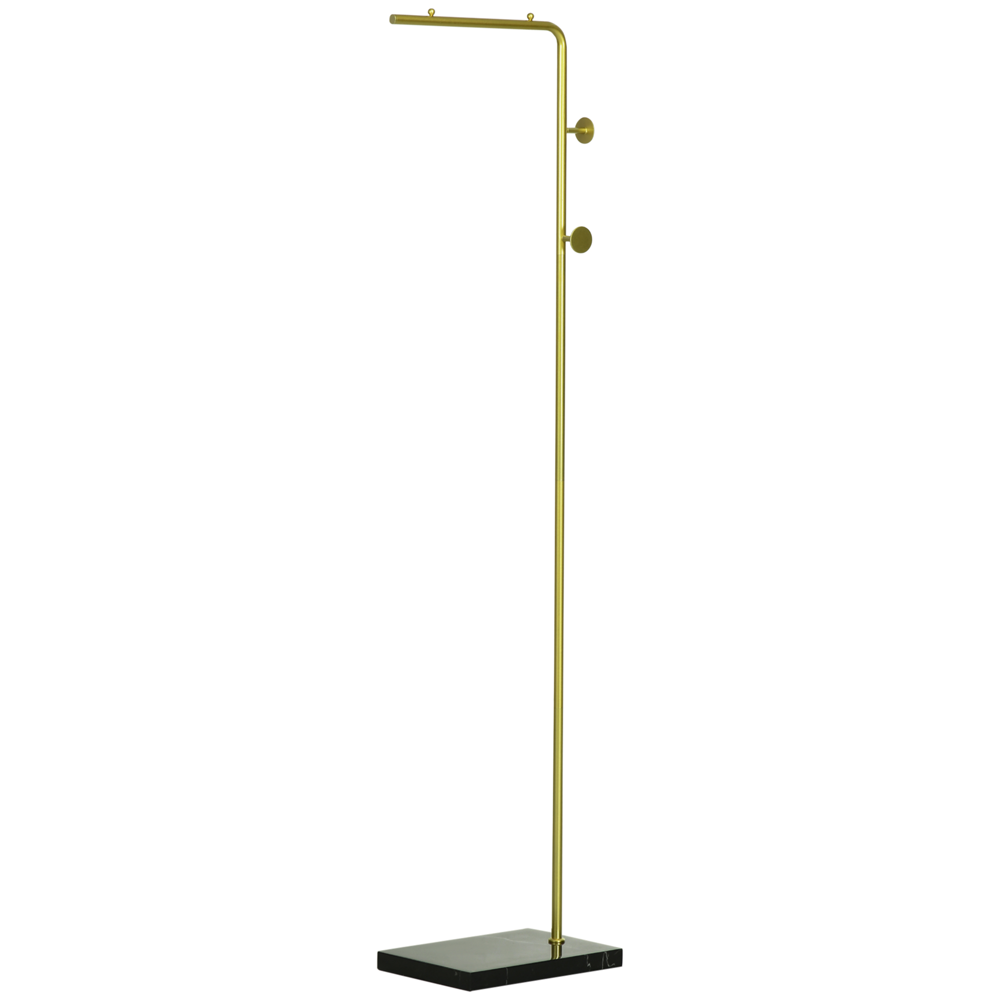 HOMCOM Garderobenständer, Kleiderständer, Metall, Marmor-Basis, 35x25x170 cm, Gold/Schwarz